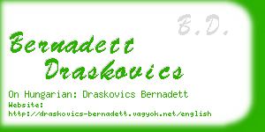 bernadett draskovics business card